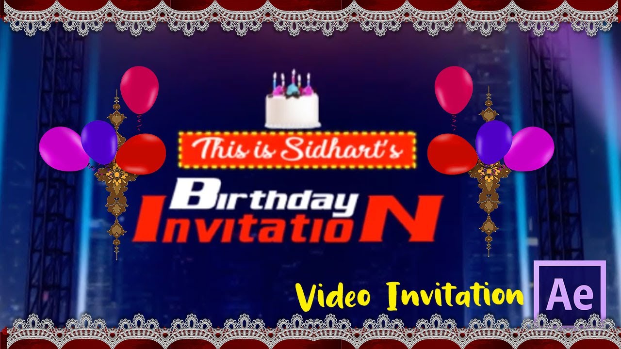 WhatsApp Kids Birthday Animated E-card Video Invitation | After Effect Invitation Project | V1440110