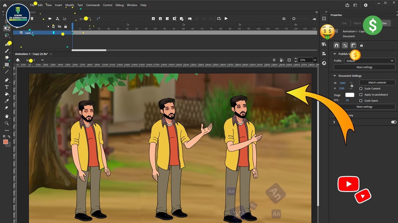 How to Make Talking Movement in Animate CC | 2D Animation Hindi Tutorial | Animate CC Hindi Beginner