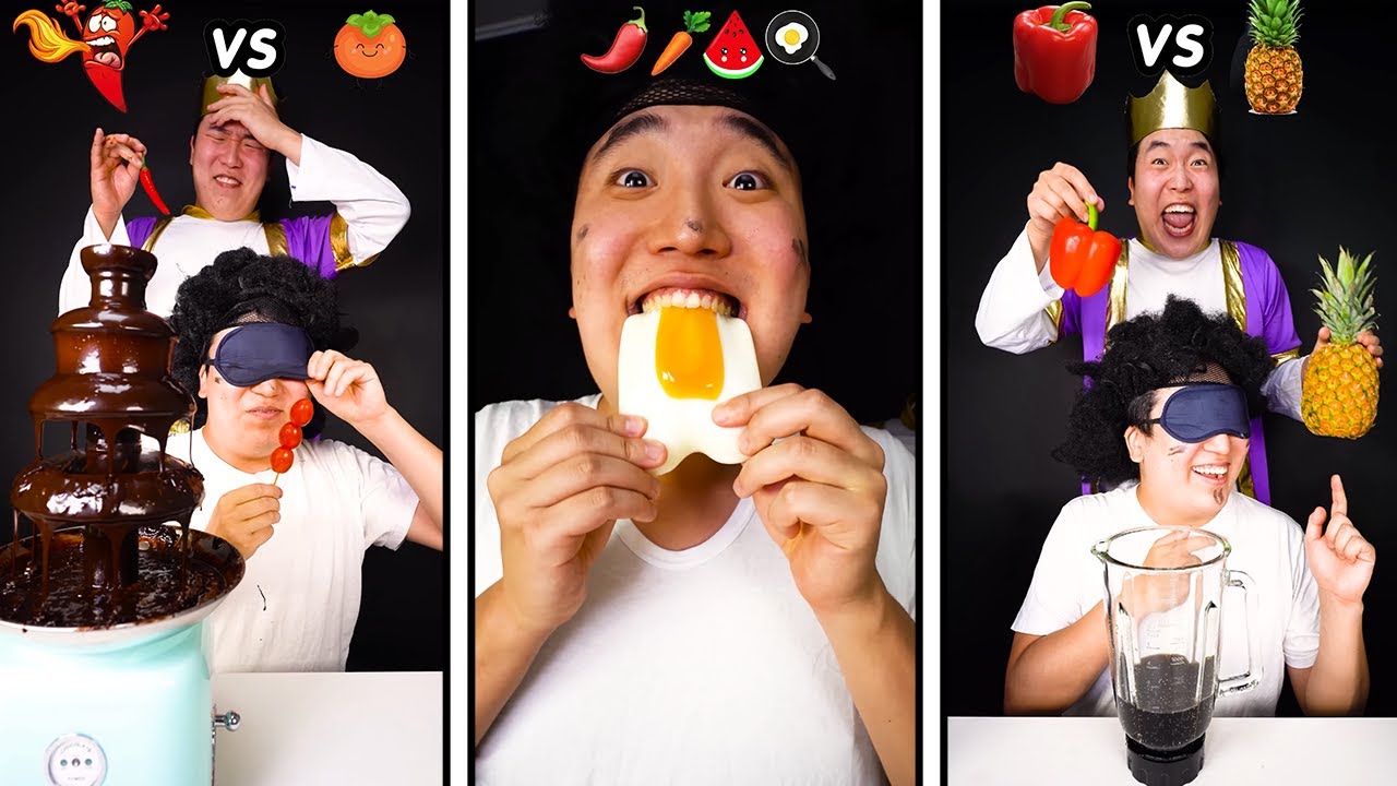 Вызов левой или правой еды || Смешной ASMR Mukbang || TikTok - HUBA