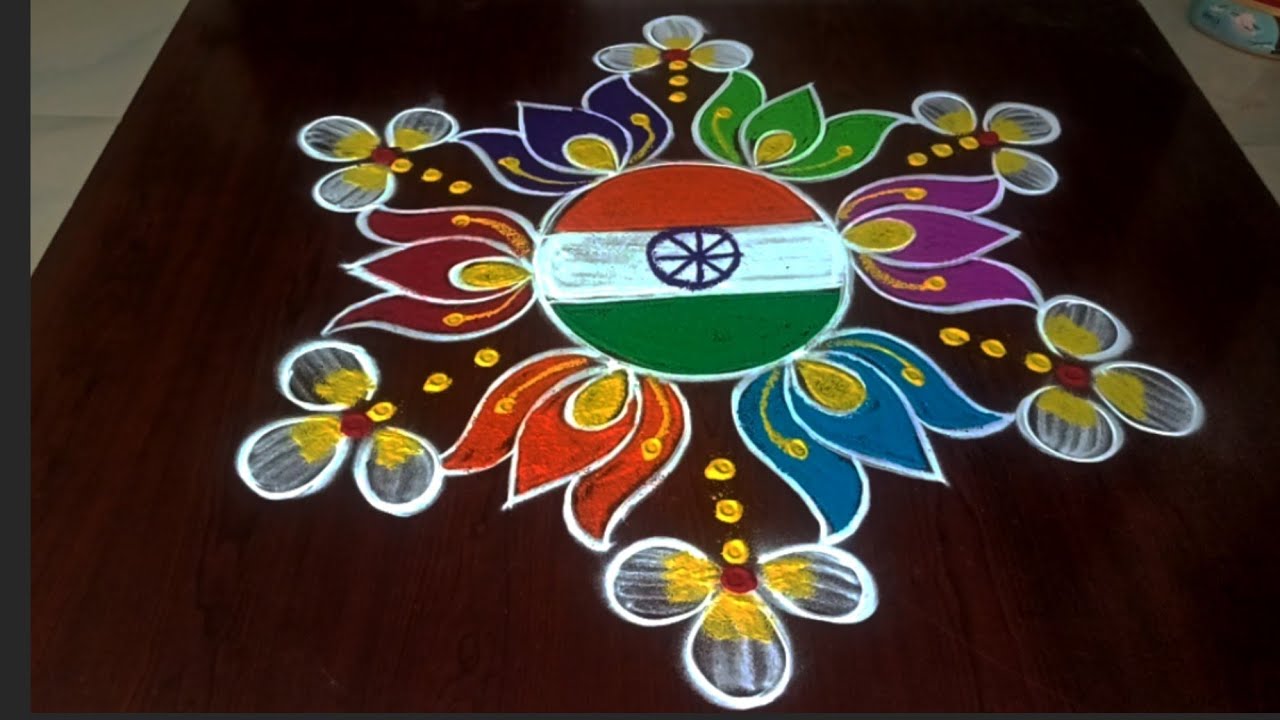 Republic day rangoli design 🌺 2026republic day rangoli designs 🌺2026republic day mugguludesigns 