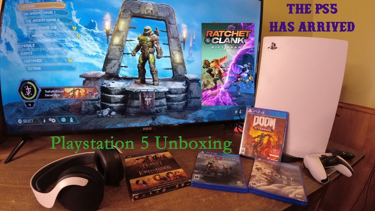 Playstation 5 Unboxing and 4K TV Playstation 5 games PS5 Unboxing