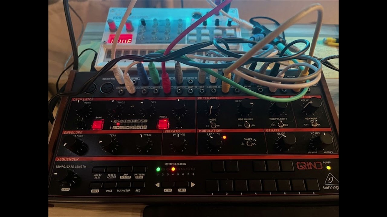 Behringer Grind Experimental Jam with Volca Sample on Drums and the Monotron Delay.