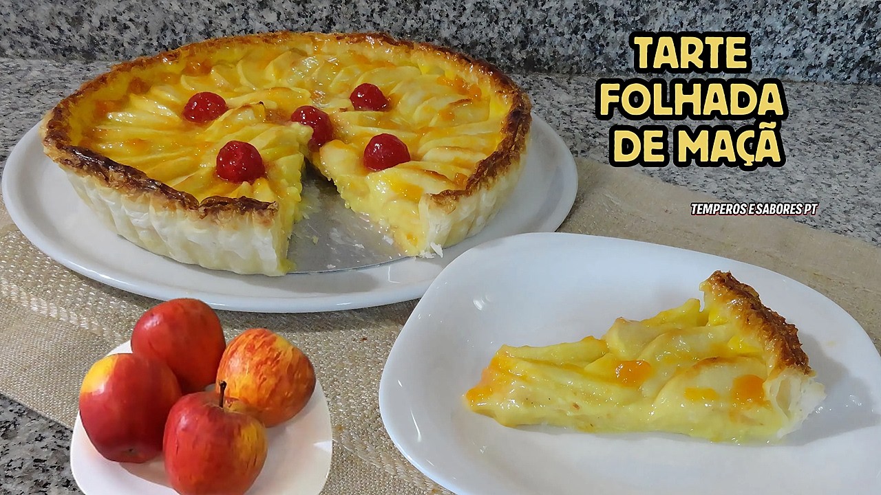 TARTE FOLHADA DE MAÇÃ Uma Delicia Irresistível e fácil de fazer