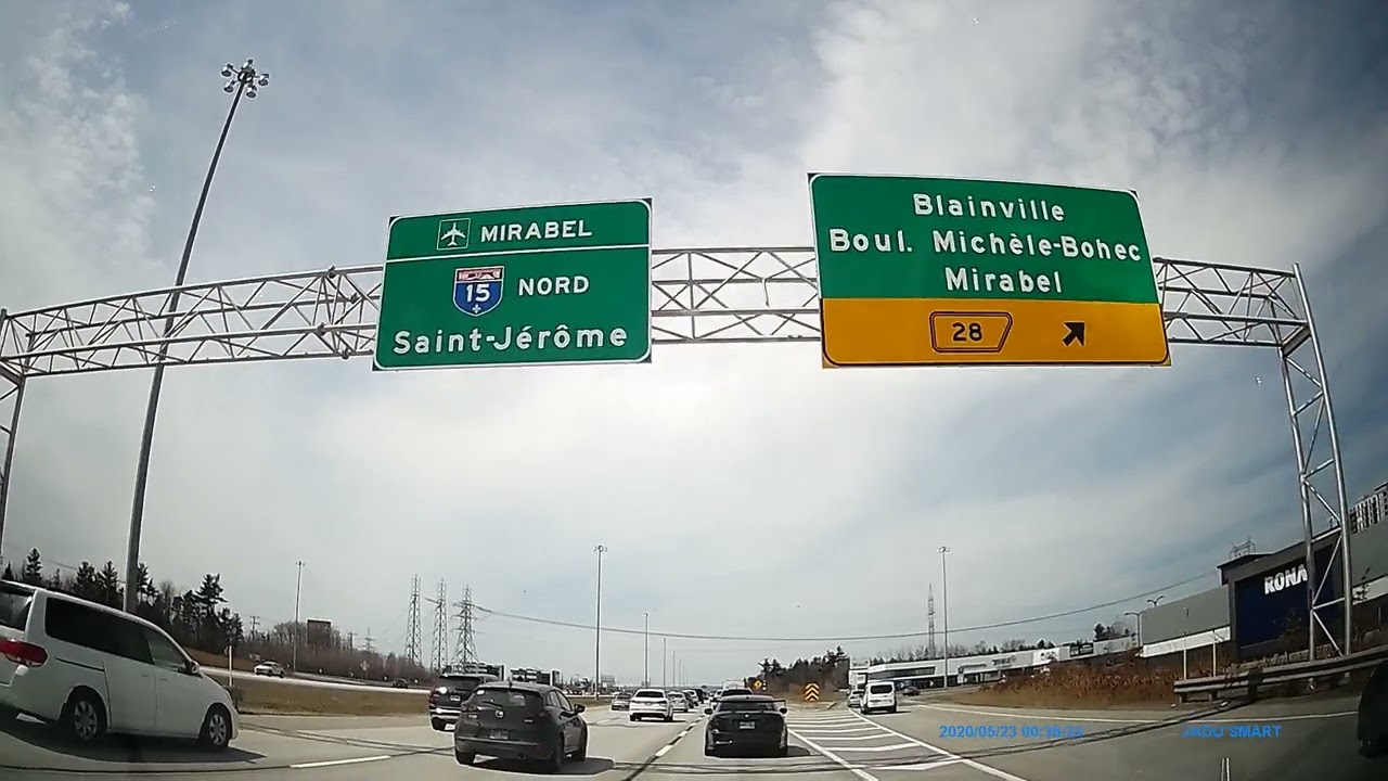 🚗 Driving from Boisbriand to Saint-Jerome, Quebec Canada through Laurentian Autoroute 15 Nord.