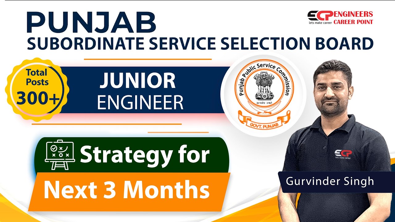 Next 3 months to get selection as Junior Engineer | PSSSB JE civil written exam preparation ECP