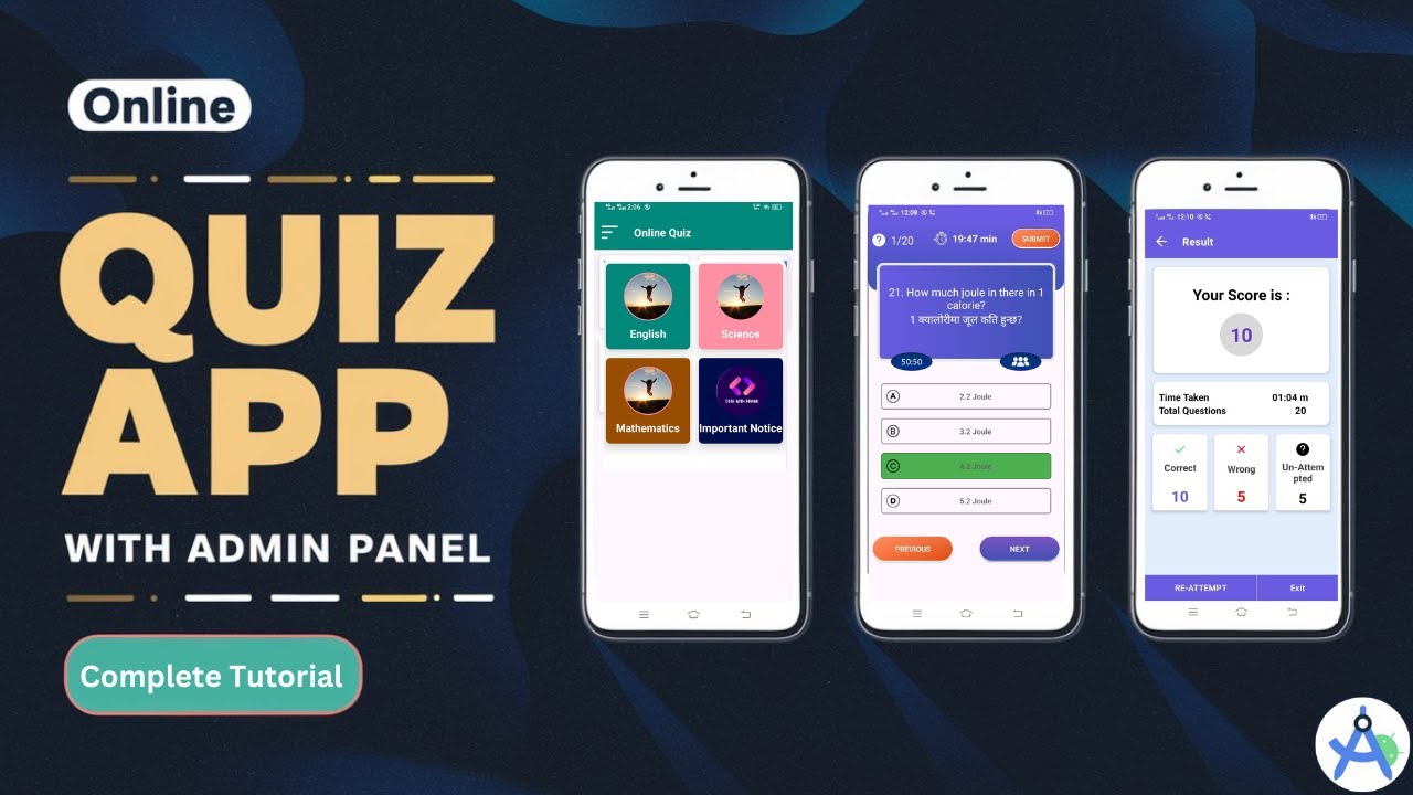 Create Online Quiz App with Admin Panel in Android Studio | Online Quiz App using Firebase