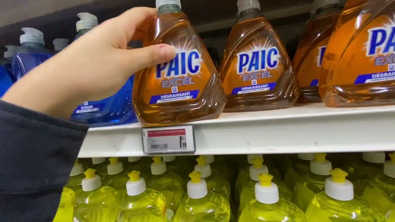 ASMR - Dish soap shelf organizing straightening in french target -ish supermarket NO TALKING