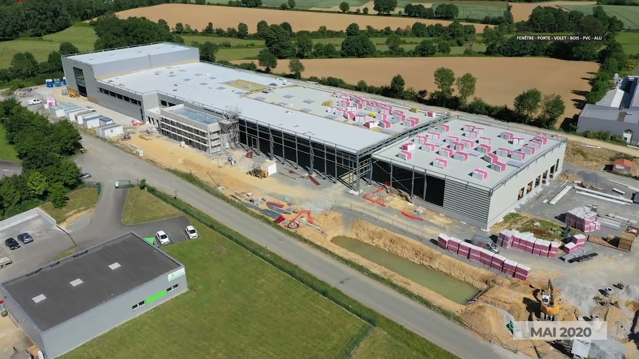 Timelapse de construction d'un bâtiment industriel en Vendée