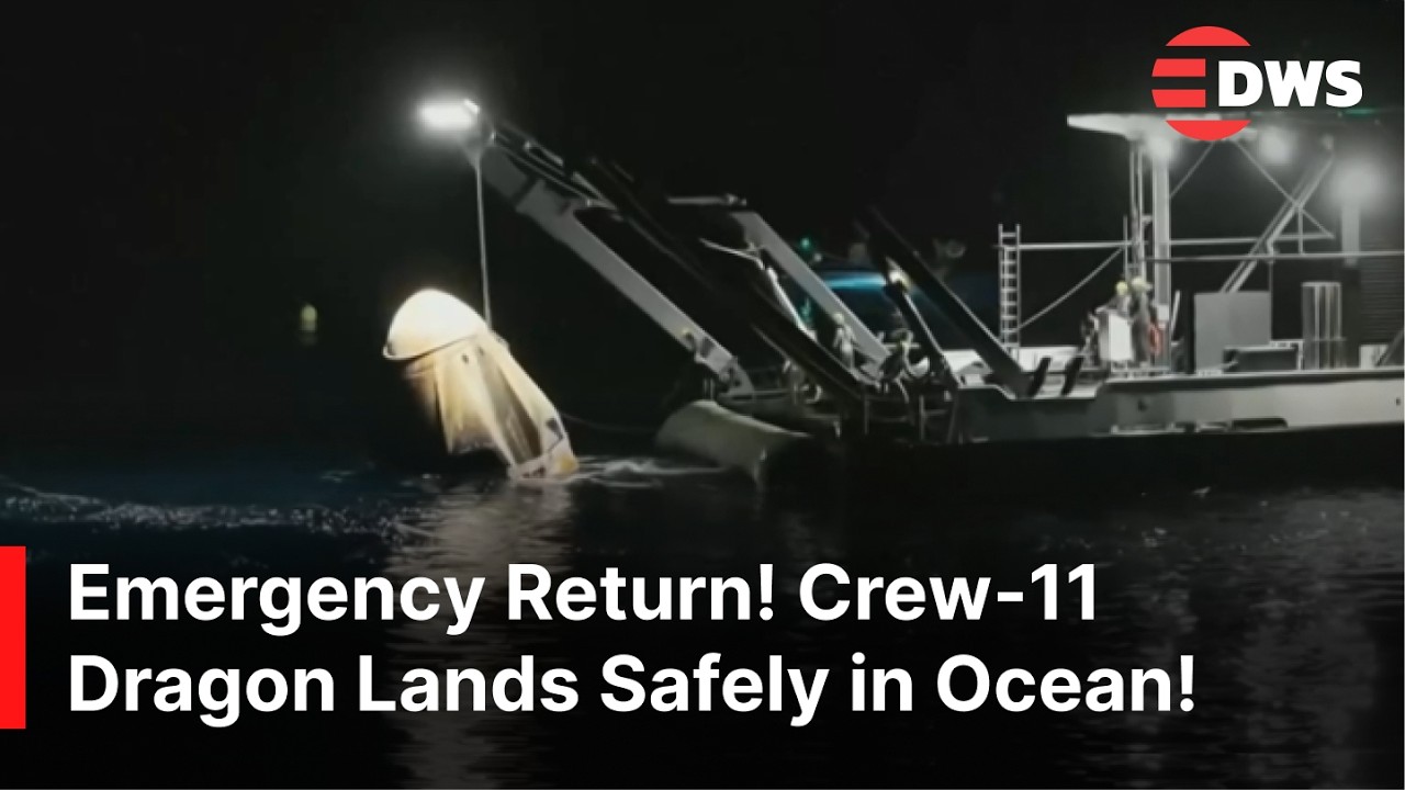 HISTORIC MOMENT: NASA Crew-11 Dragon Capsule Completes Emergency Splashdown | AI1Z
