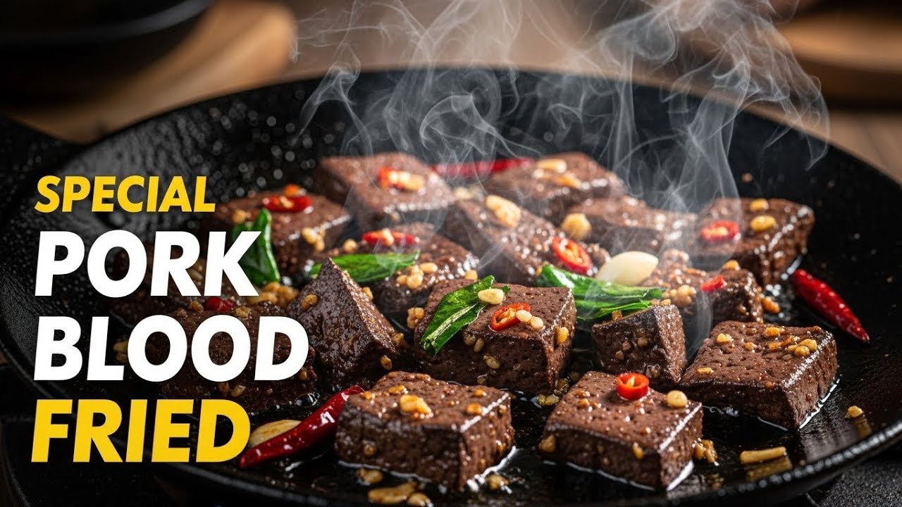 Special Pork Blood Fried Recipe | Tasty Local Street Food