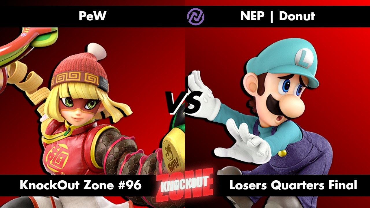 KnockOut Zone #96 - SSBU Losers Quarters Final - PeW (Min Min) vs Donut (Luigi)