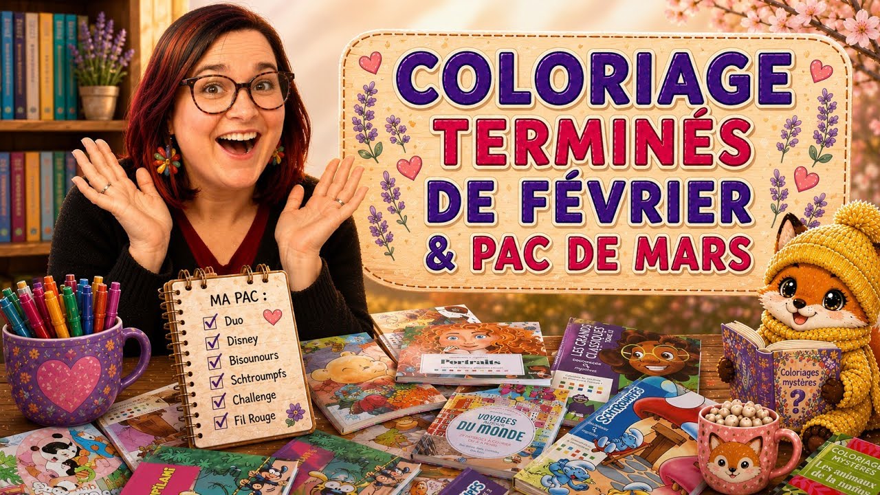 🦊 Coloriages terminées de Février & PAC de MARS 🦊