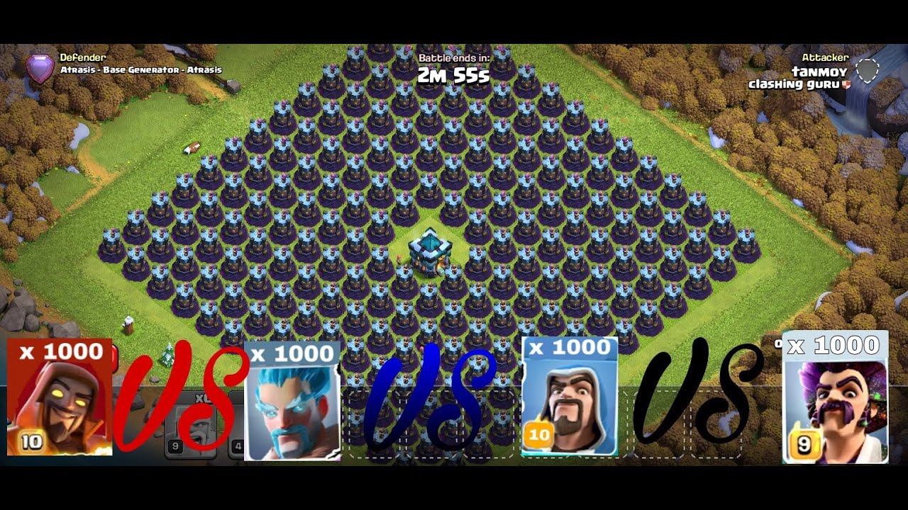 All wizard tower formation vs super wizard,wizard,party wizard,ice wizard
