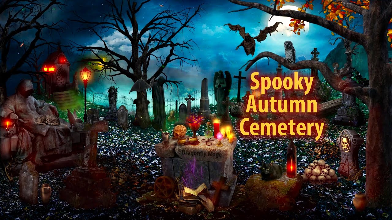 Spooky Autumn Cemetery 🍂⚰️ ASMR Ambience (digging, rustling, halloween sounds) 💀