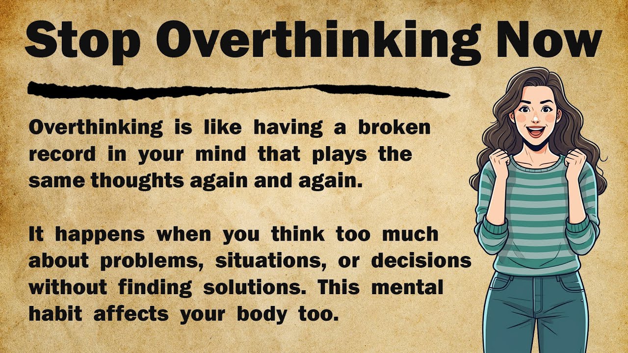 How to Stop Overthinking Everything 🧠💭 Learn English Through Story Level 1 Graded Reader