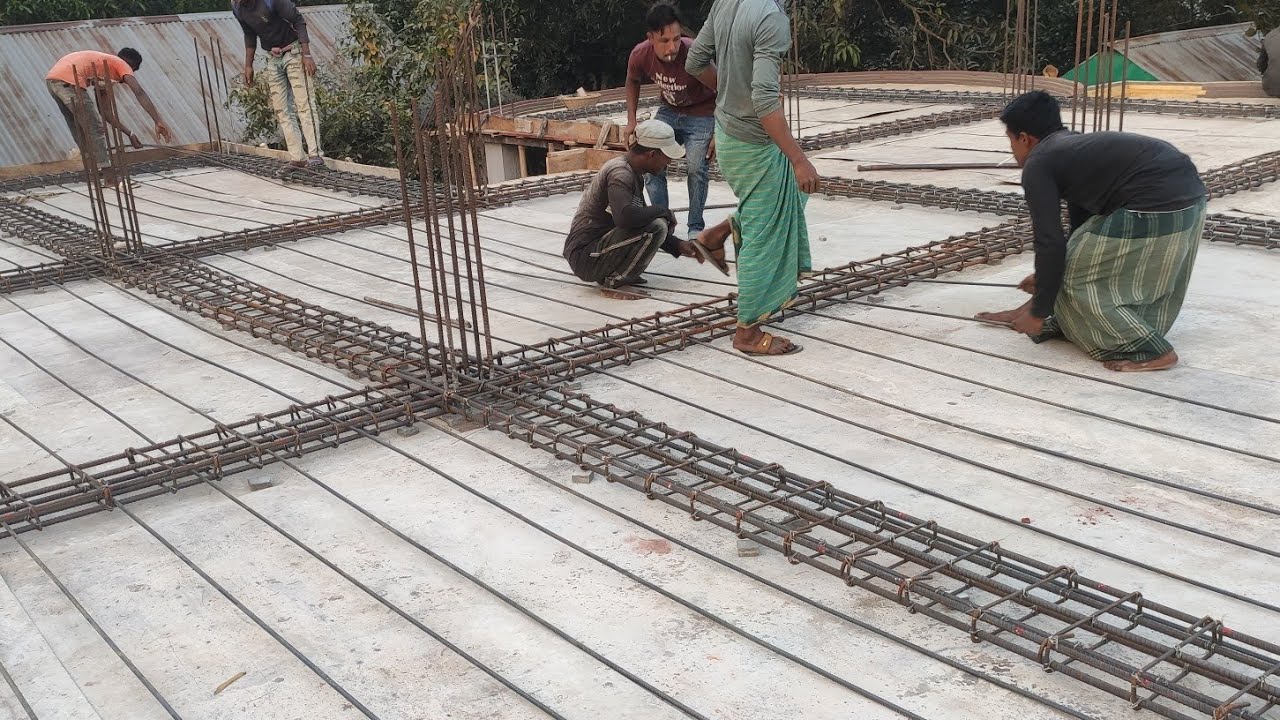 কন্সিল ছাদের রড কিভাবে বাধবেন কত স্কয়ার ফিটে কত কেজি রড লাগবে  Momin construction