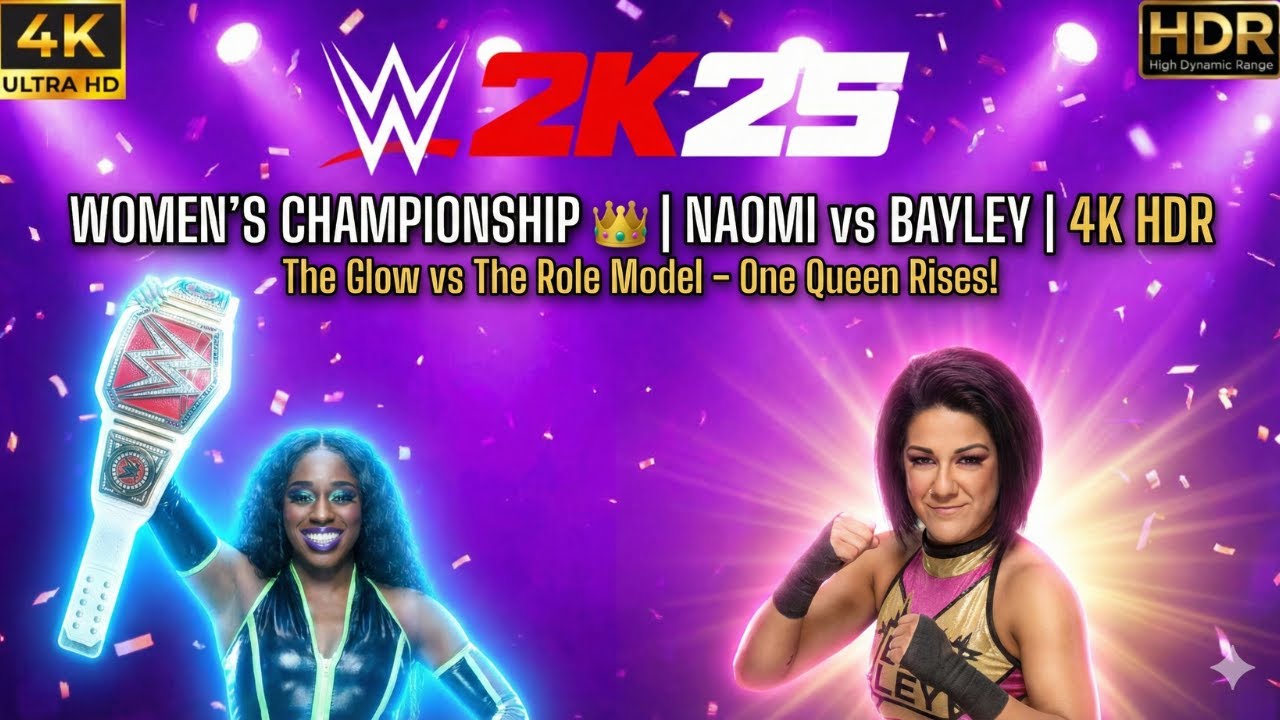Naomi vs Bayley – Women’s Championship Match | No Commentary | WWE 2K25 4K HDR