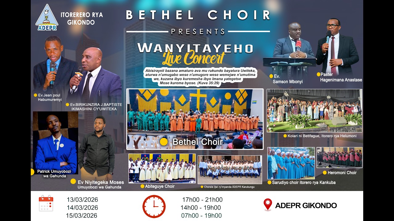 IGITERANE  WANYITAYEHO LIVE CONCERT ADEPR GIKONDO  kuwa 13 Wwerurwe 2026