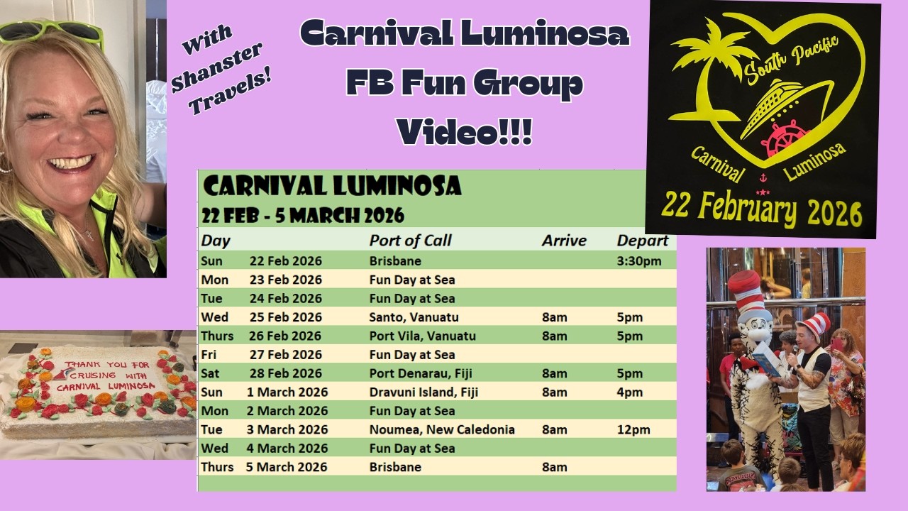 Carnival Luminosa 22 Feb 2026 Cruise FB Fun Video!!