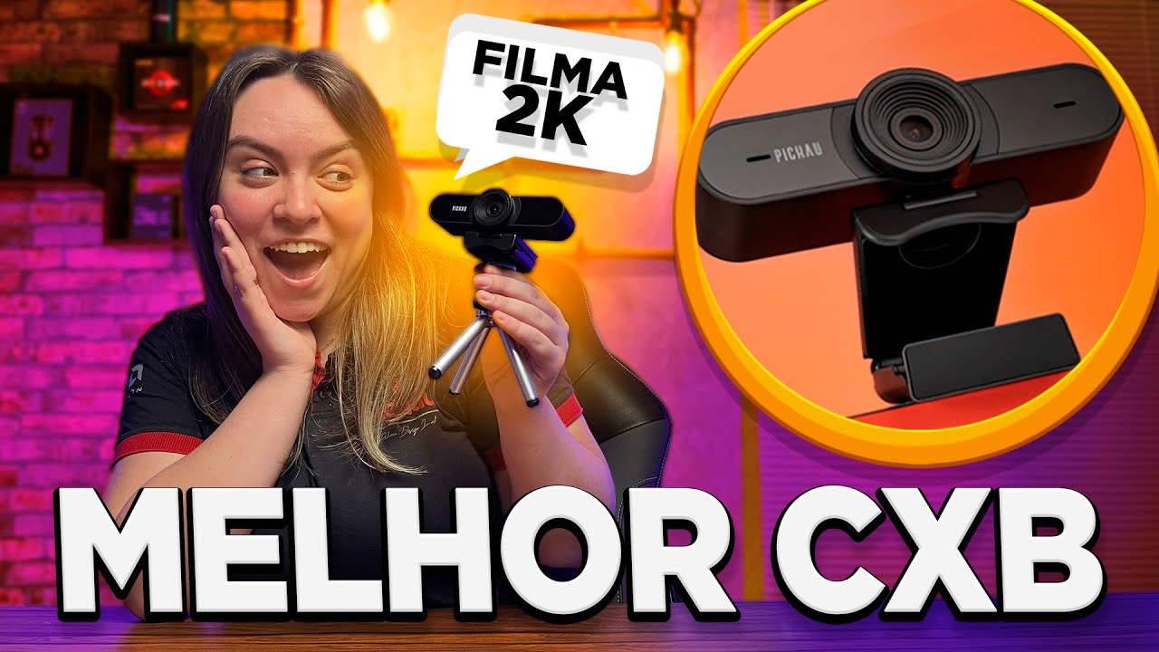 Webcam Pichau INDUS ( Melhor Custo Beneficio ) Resolução até 2560x1440p e IA