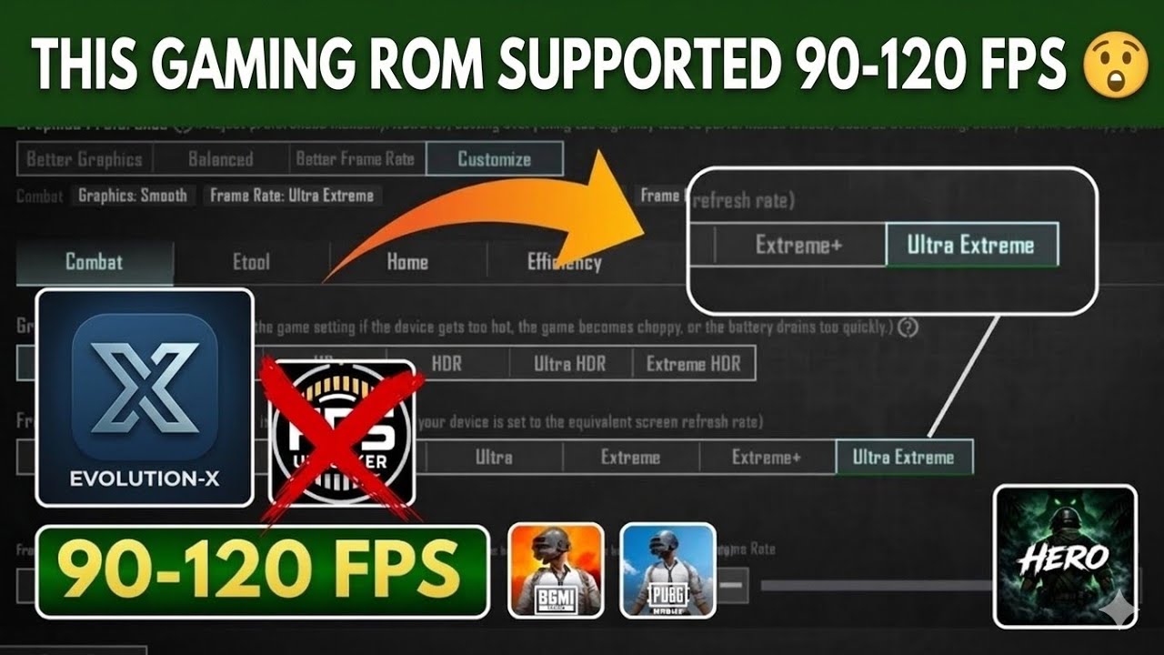 UNLOCK 120-90 FPS In BGMI 🔥 Super Smooth Graphics in New Update  | evolution-x 