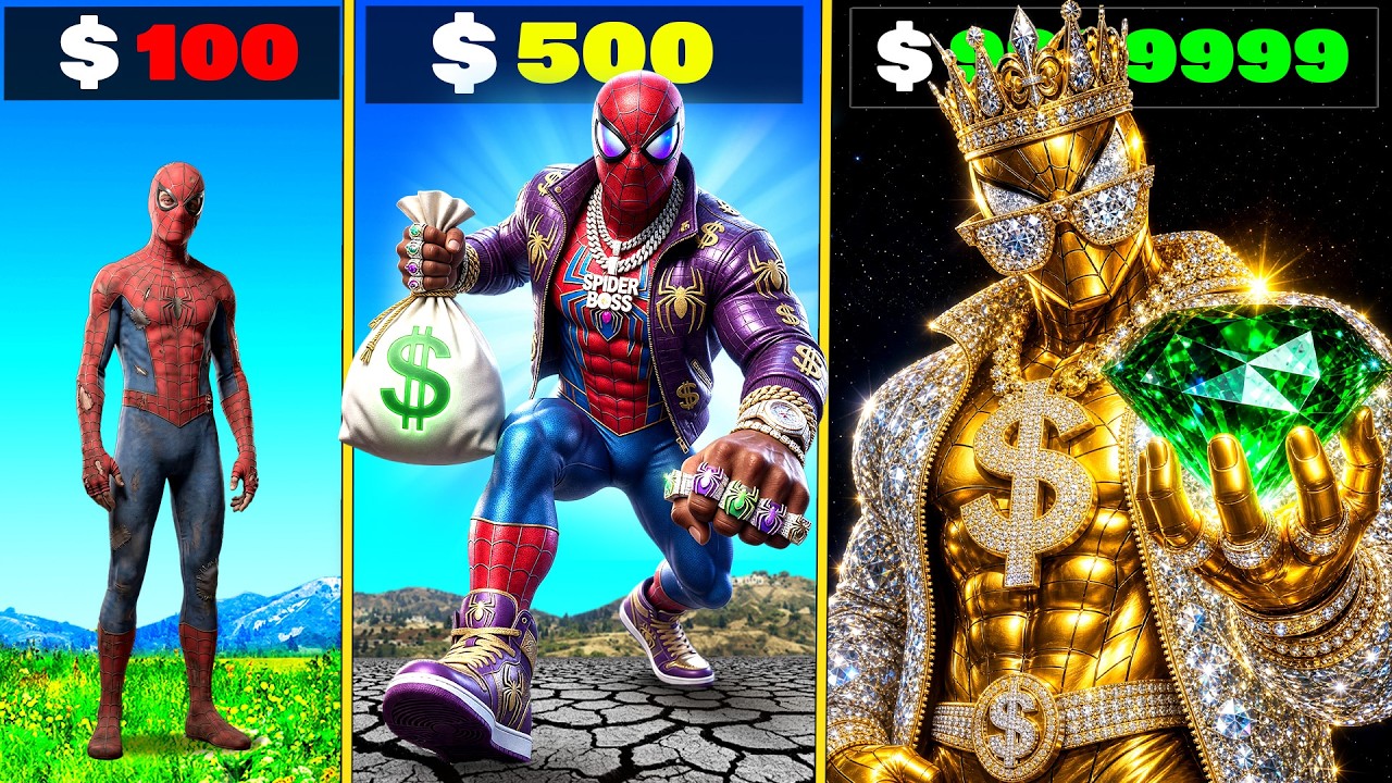 $1 to $100,000,000 as Spider-Man in GTA 5!