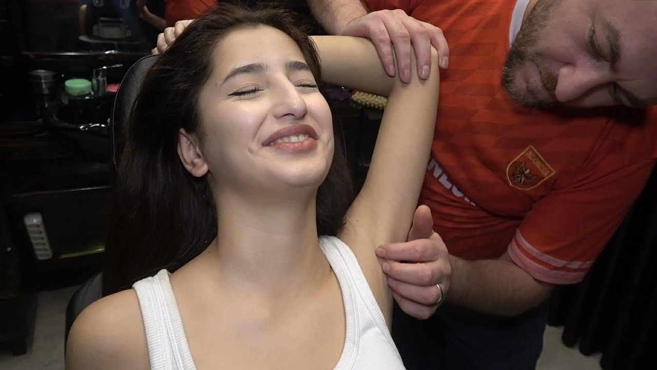 SO TICKLISH FEMALE ARMPIT ASMR MASSAGE + CRACKS + WASH + CHEST, BELLY, FOOT, HIP, BACK, HEAD MASSAGE