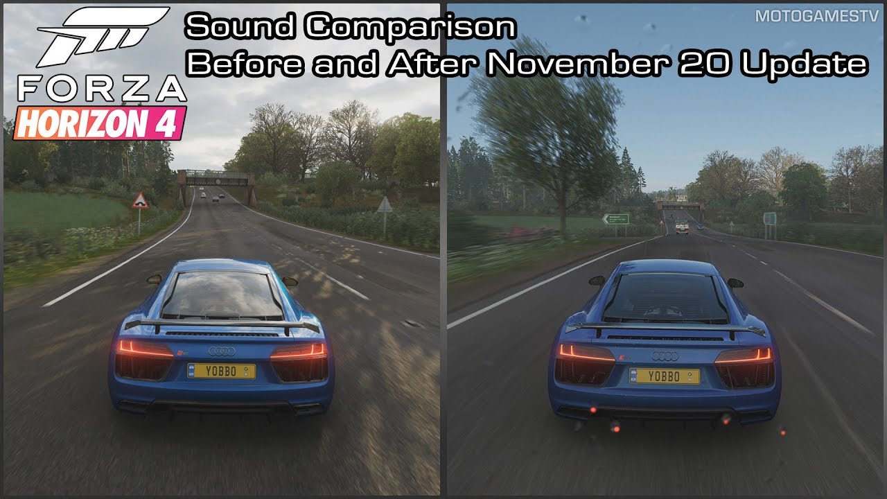 Forza Horizon 4 - 2016 Audi R8 V10 Plus Sound Comparison - Before and After November 20 Update
