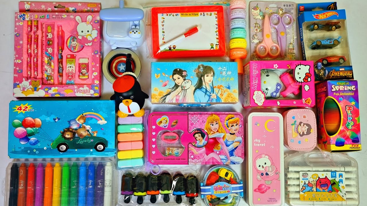 New mix stationery collection - password pencil box, erasers, highlighter, stationery organiser, pen