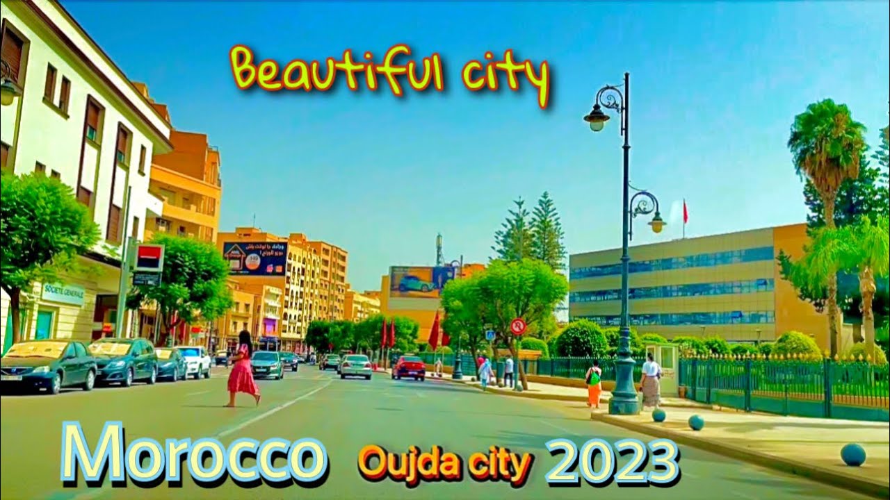 Driving downtown Oujda 2023 Morocco Africa | video music Person walking