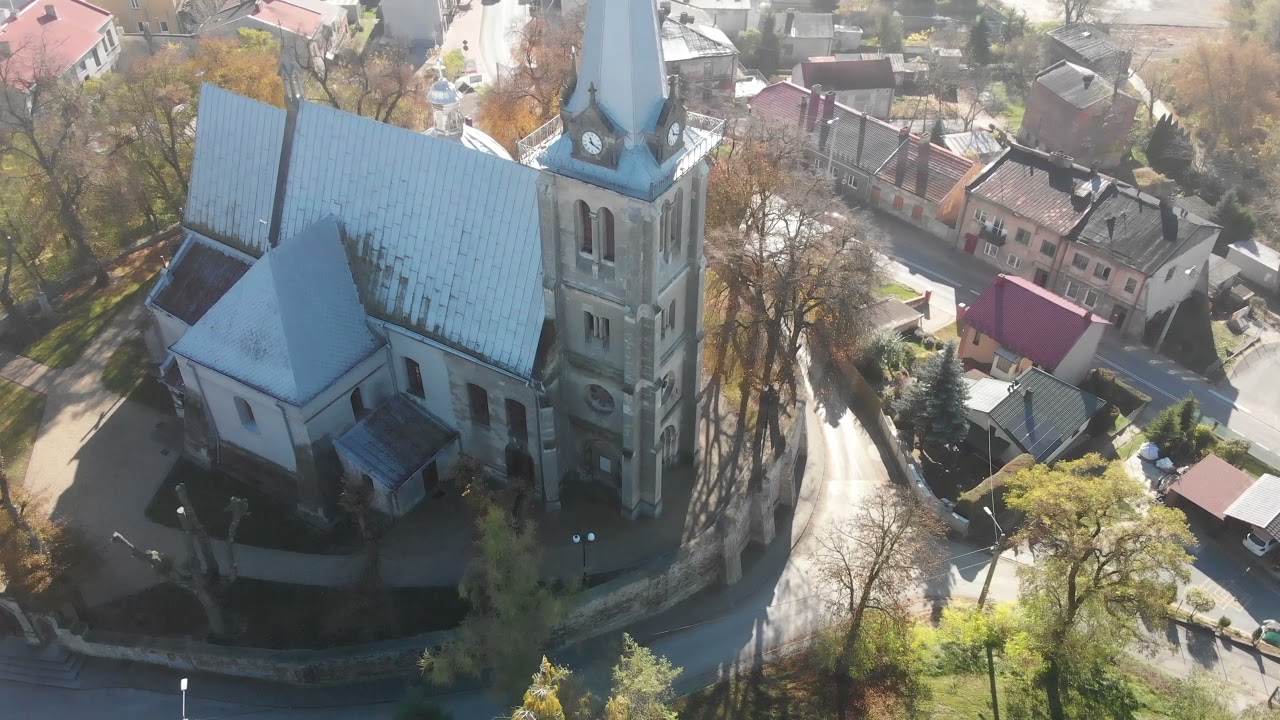 Działoszyce Kości&oacute;ł. Dron.