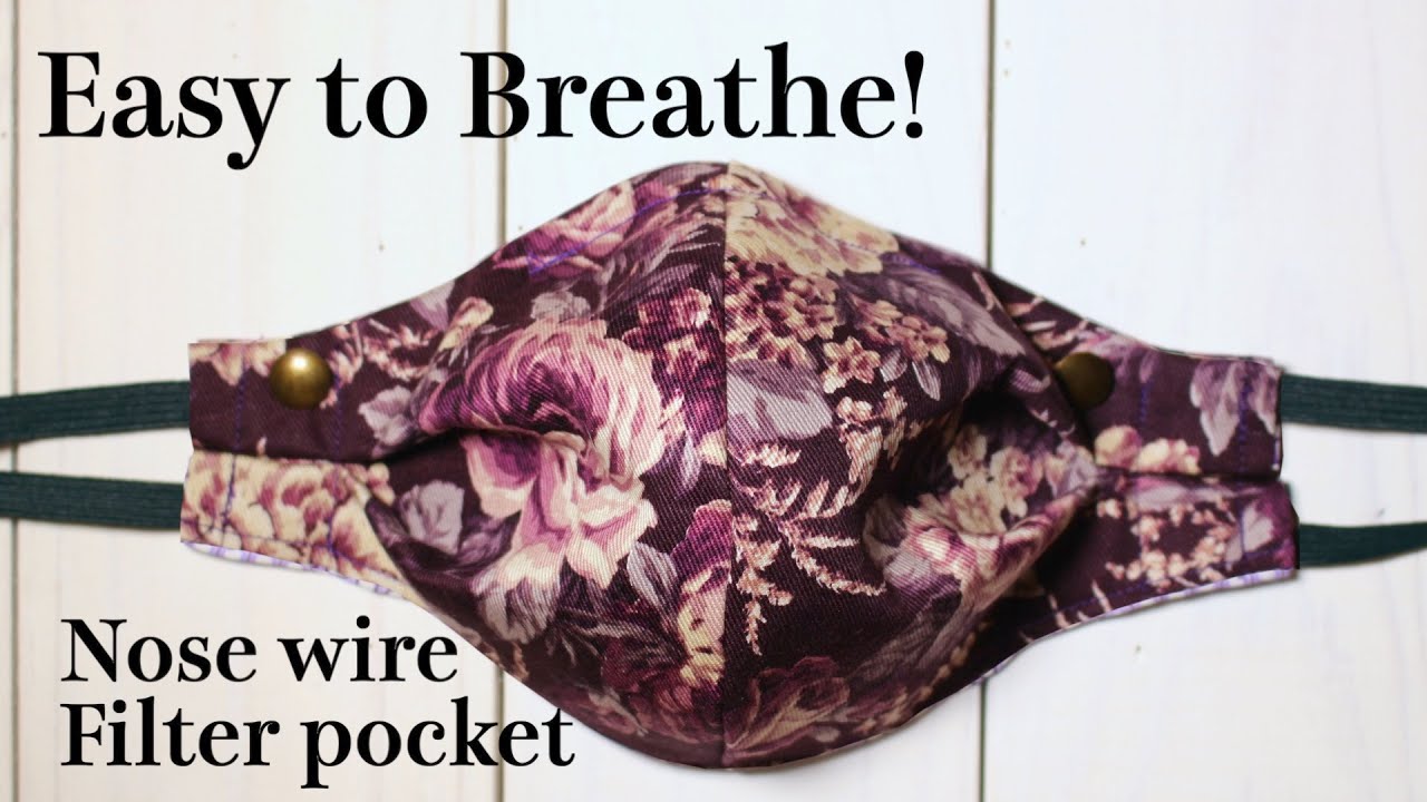 New - Breathable Face Mask Sewing Tutorial｜Filter Pocket and Nose Wire