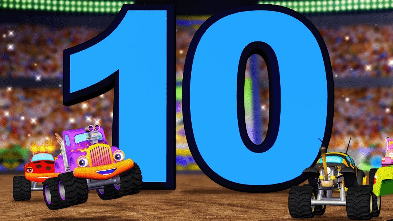 Counting Songs 🔟 Learn Numbers with Monster Trucks 🎶 Learning Songs for Kids