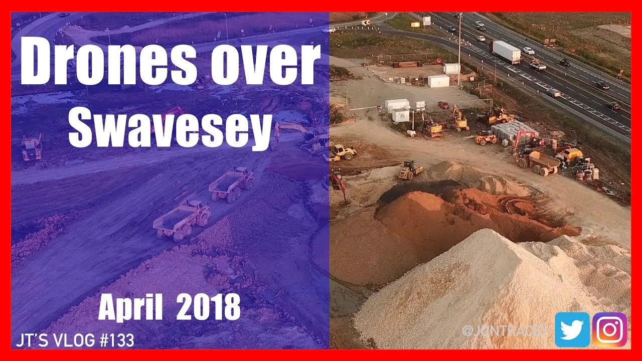 Drones over Swavesey - Building the new A14 - April 2018