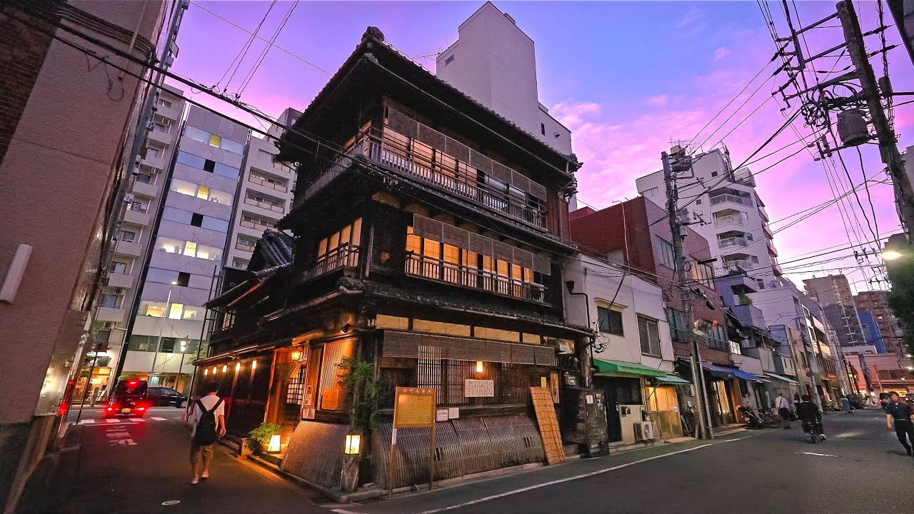 Tokyo Nezu, Sunset to Night Walk from Ueno, Japan • 4K HDR