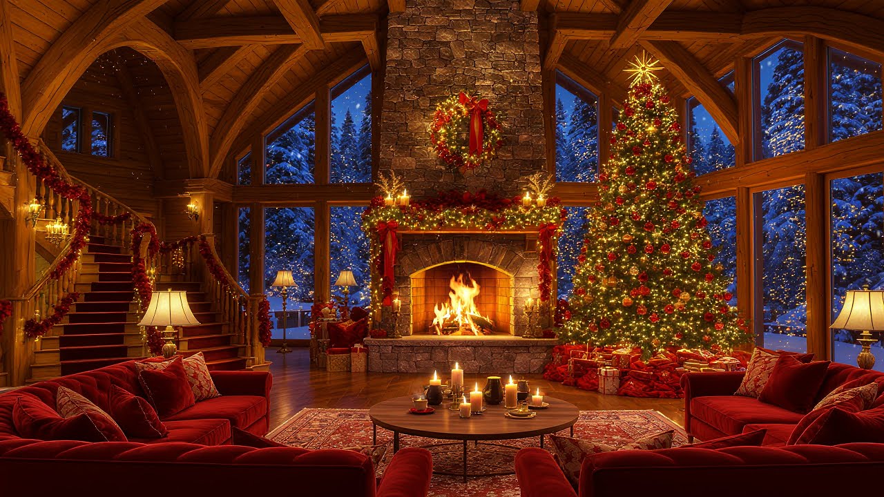 🎄Ultimate Cozy Christmas Cabin Fireplace | Warm Holiday Ambience for Relaxation & Sleep