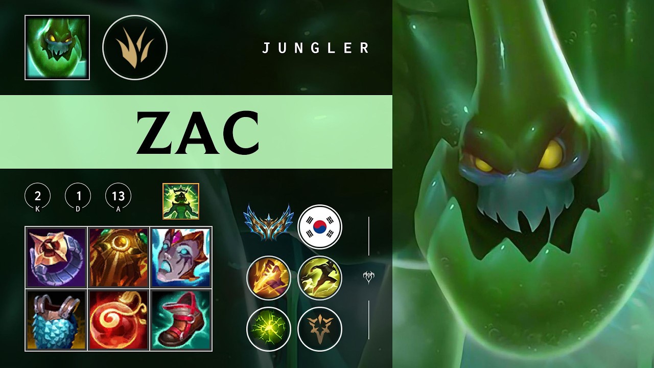 Zac Jungle vs Nocturne - KR Challenger Patch 26.05