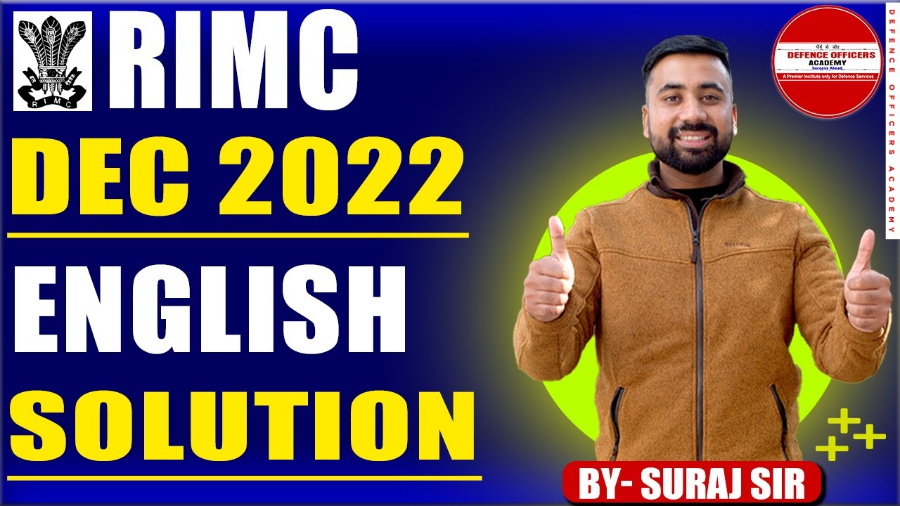 RIMC DEC 2022 ENGLISH PAPER SOLUTION | | LIVE🔴 FOR RMS ASPIRANTS #rms #doa #bethenext