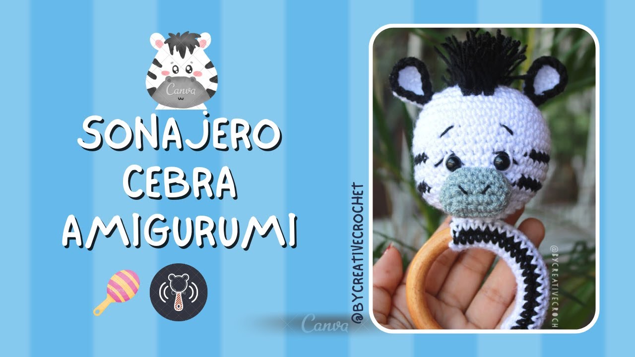 SONAJERO CEBRA AMIGURUMI - ZEBRA CASCABEL 🥰💕 Tutorial tejido a crochet