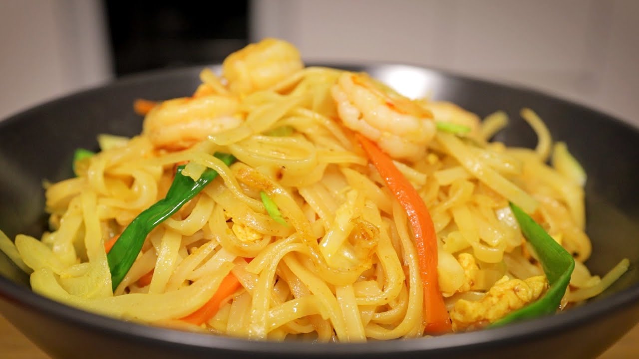 Лапша по-сингапурски с креветками! 🍜 🥡 Идеальный рецепт рисовой лапши! 😋🥢🦐🦐🦐🍤🍤🍤