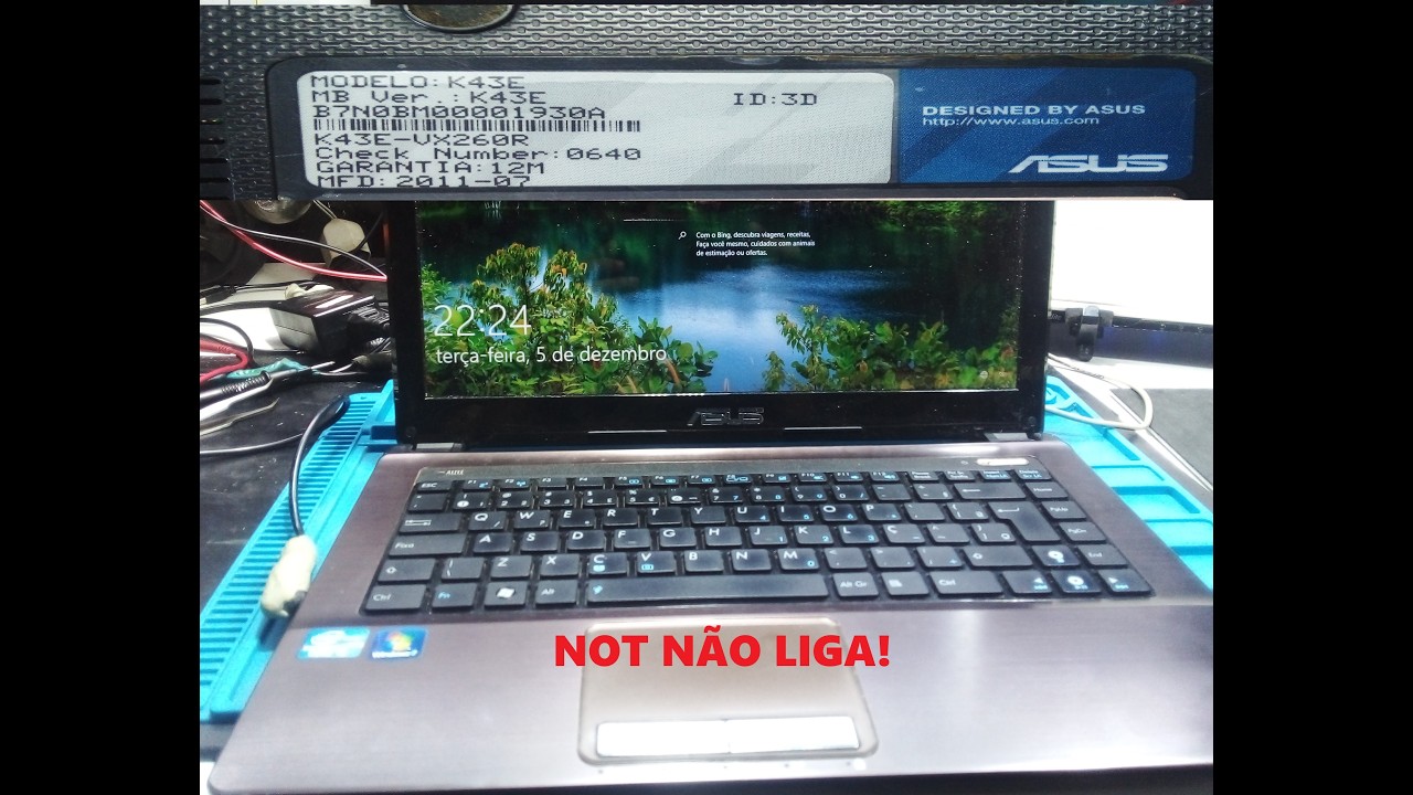notebook não liga  ASUS-K43E- Resolvido!