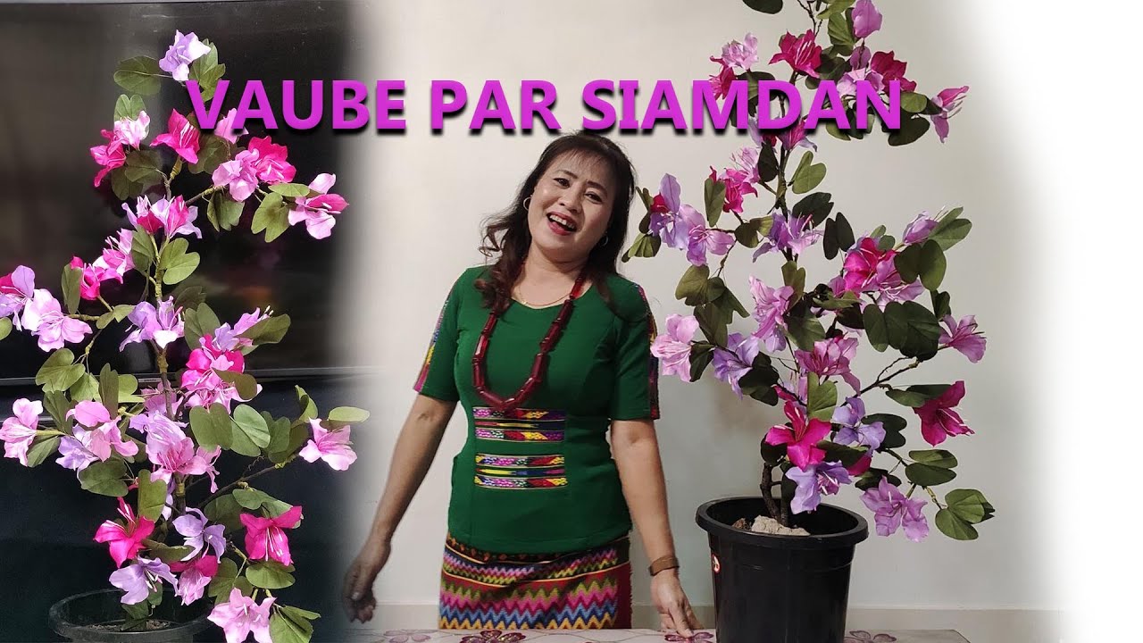 Satin Puan Hmang a Vaube Par Siamdan | How To Make Bauhinia Variegata Flower Using Satin Cloth