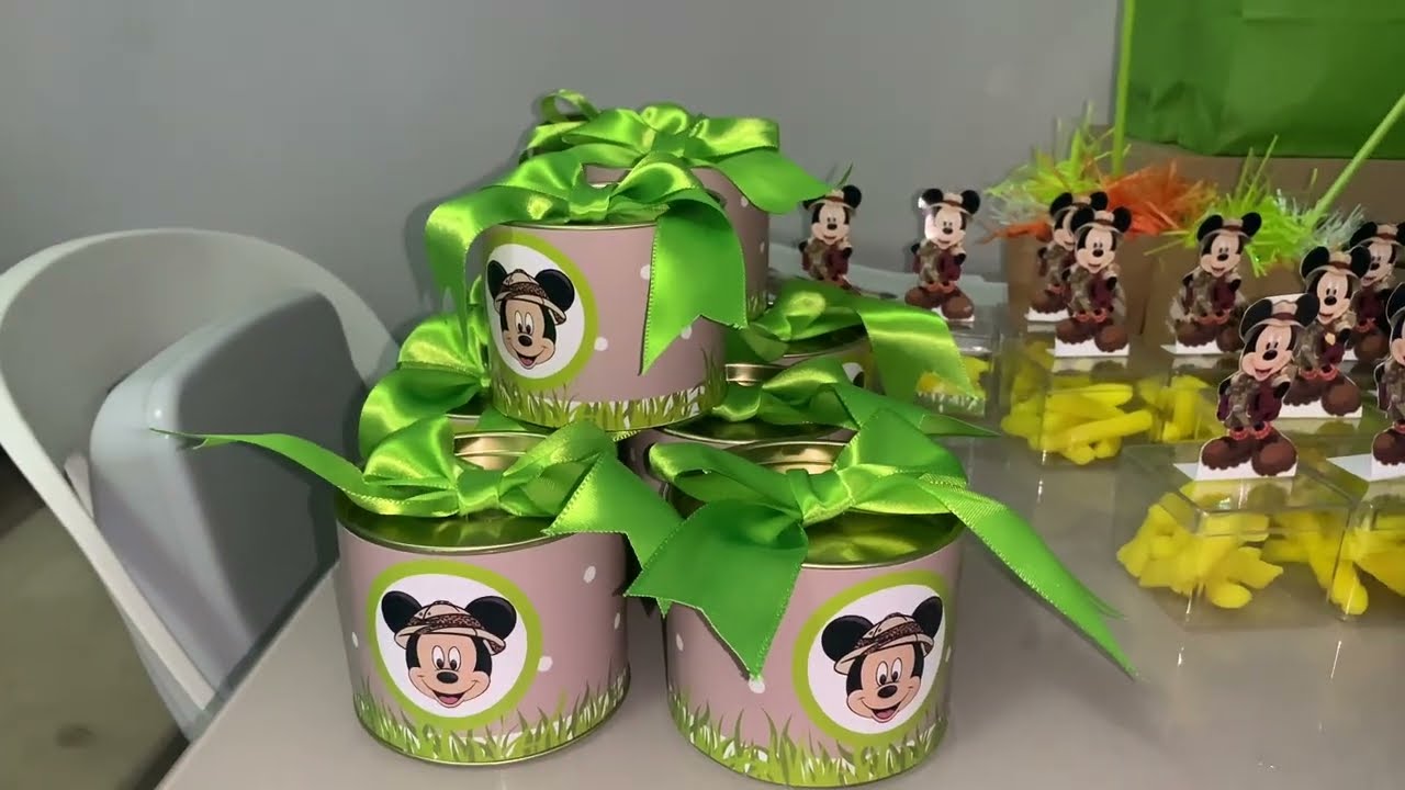 PREPARATIVOS PARA FESTA DE 1 ANO DO RAFAEL - TEMA MICKEY SAFARI - PERSONALIZAÇÃO DAS LEMBRANCINHAS