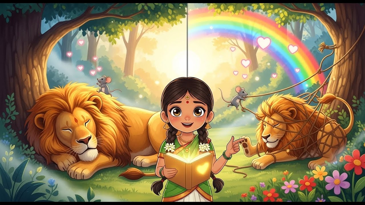 சிங்கமும் எலியும் இரக்கத்தின் பலன்| தமிழ் கதை| Tamil Story for Kids | TamilTalesKids | Tamil Stories