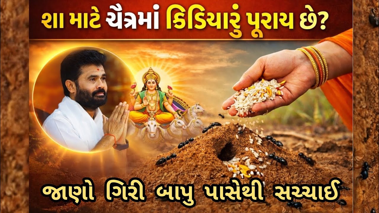 “શા માટે ચૈત્રમાં કીડિયારું પૂરાય છે?જાણો “કીડિયારું પૂરવાનું કારણ?🙏#giribapuofficial #katha 