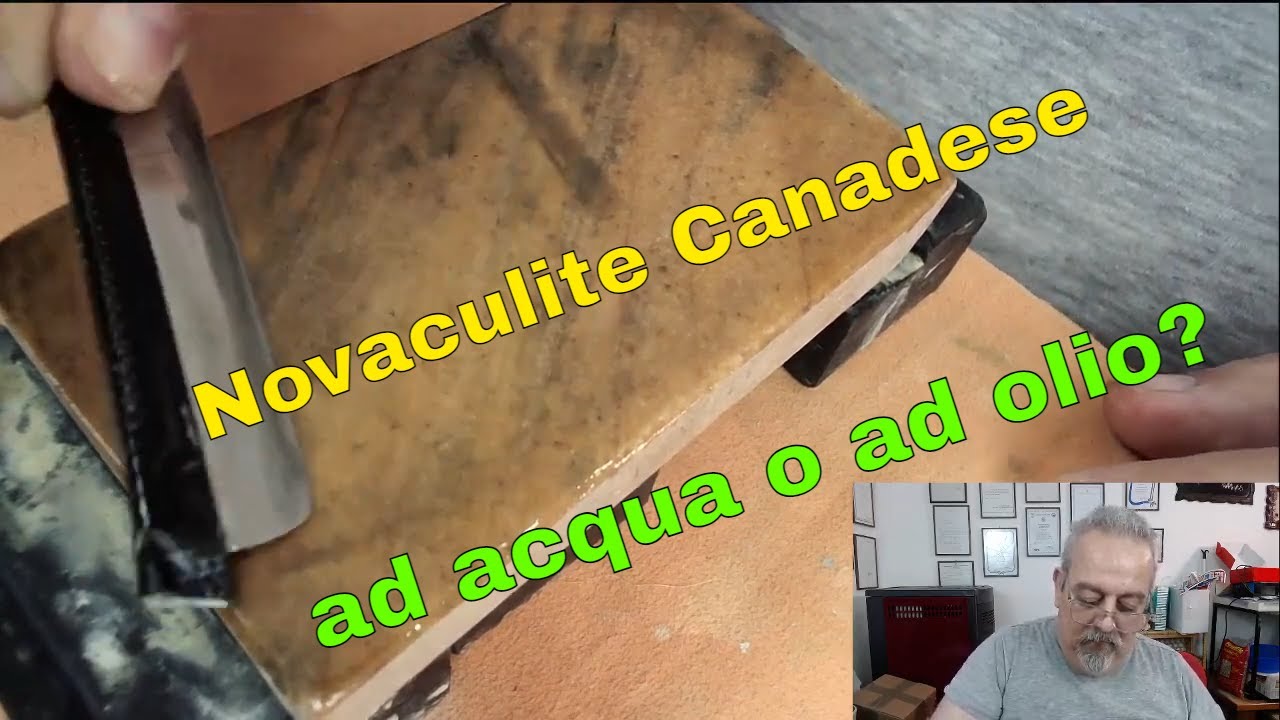 Affilatura del rasoio a mano libera. Test su Novaculite canadese. Acqua o olio?