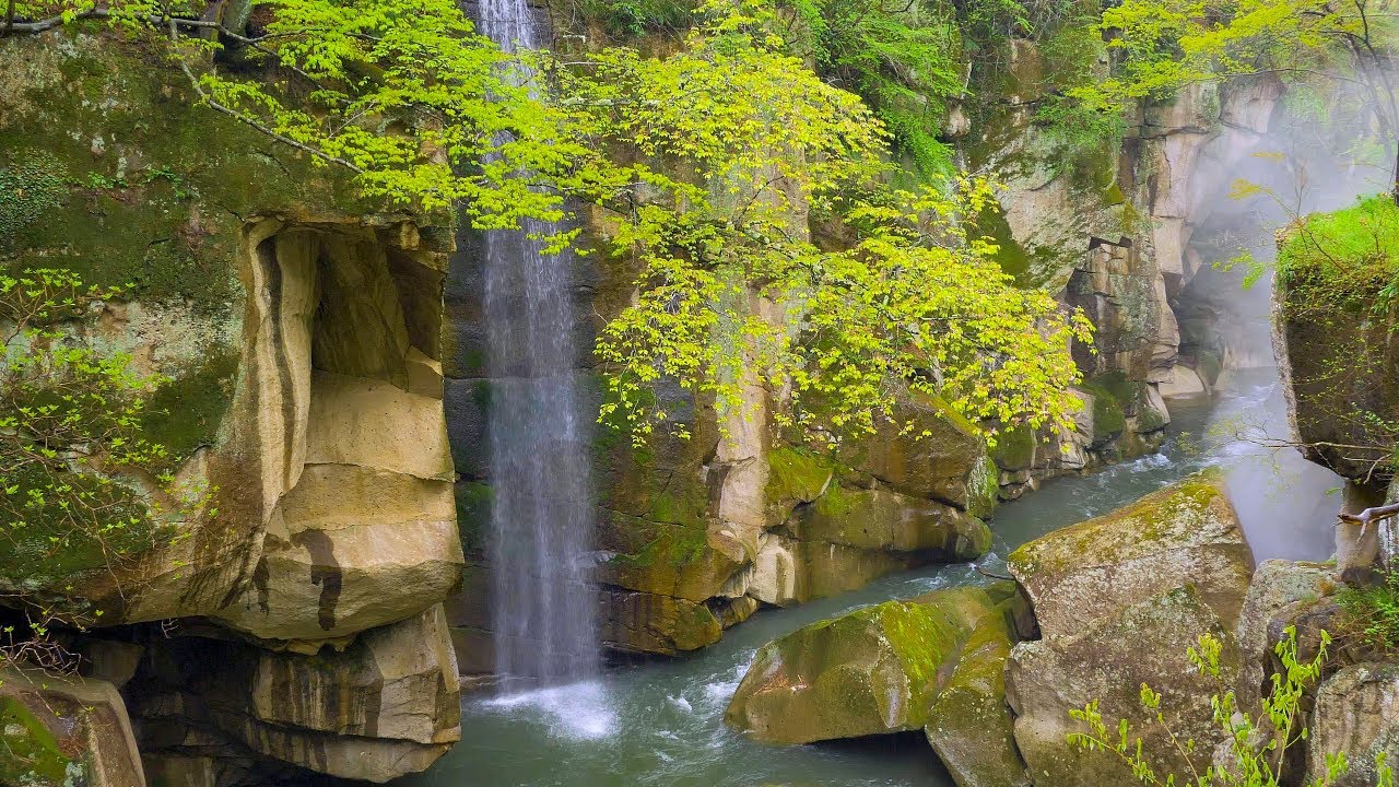 [ 4K UHD ] 新緑の磊々峡〜秋保大滝（宮城県仙台市） Rairaikyo-valley - Akiho Otaki-waterfall in Fresh green season