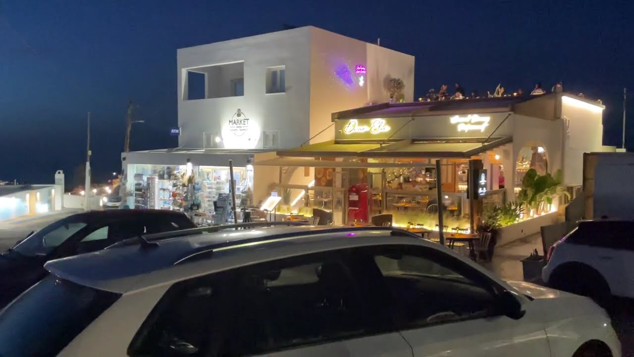 Andromeda Villa and Resort night view Santorini Imerovigli Greece