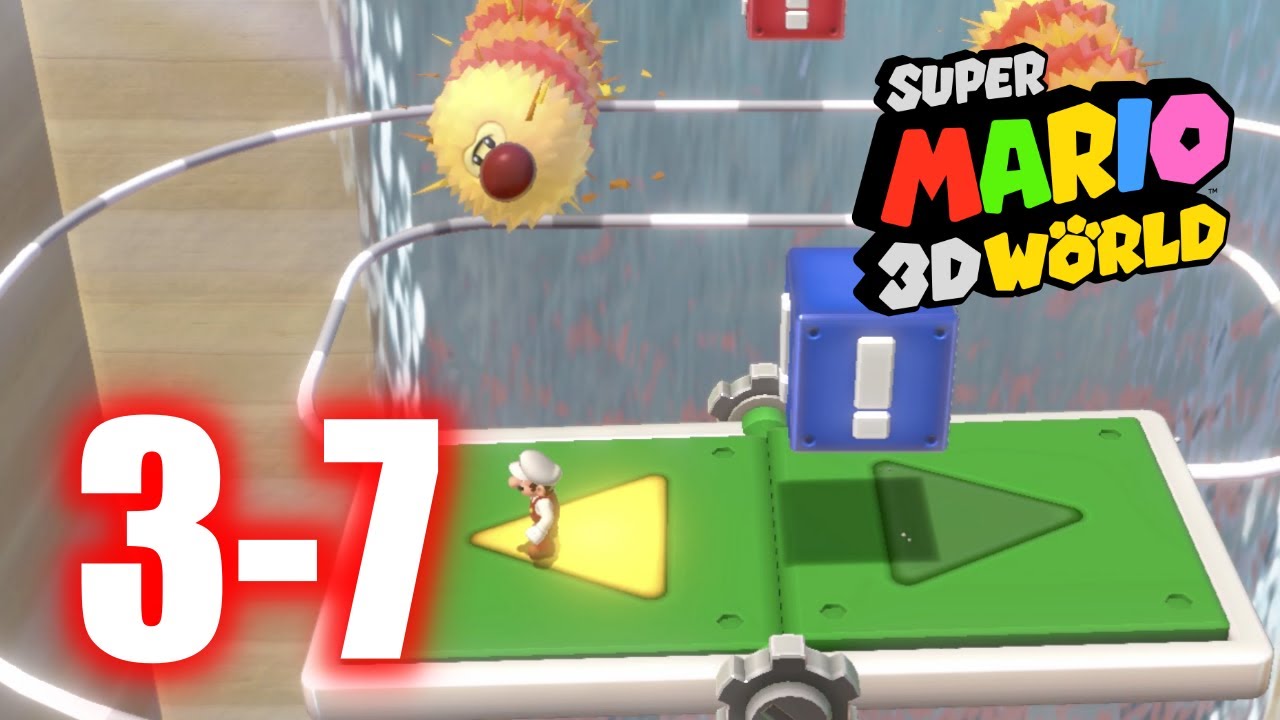 Super Mario 3D World - 3-7 Switchboard Falls - All Stars & Stamp 100% Gameplay Walkthrough