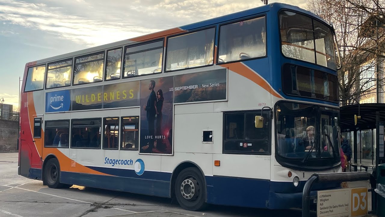 Full Journey on Stagecoach East Kent Route 43 | Sandwich, Guildhall to Canterbury | 18173  - GX54DVR
